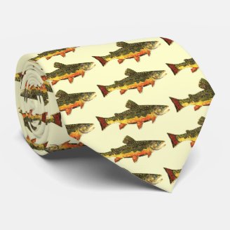 Brook Trout Painting Neckties