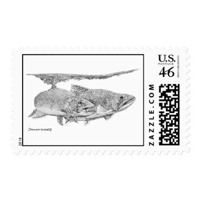 Brook Trout Stamp by WildlifeInk