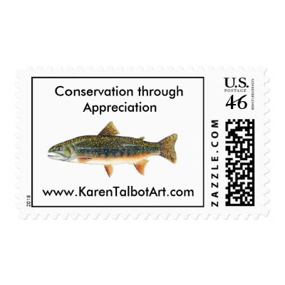 Brook Trout Stamp by KarenTalbotArt