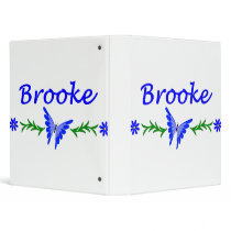 Brooke (Blue Butterfly) Vinyl Binder