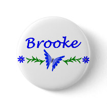 Brooke (Blue Butterfly) Pinback Buttons