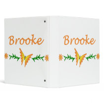 Brooke (Orange Butterfly) 3 Ring Binders