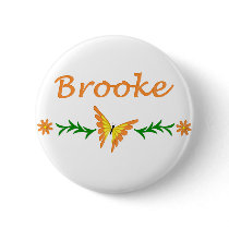 Brooke (Orange Butterfly) Pinback Button