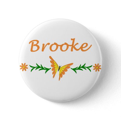 Brooke (Orange Butterfly) Pinback Button by nothingbutnames