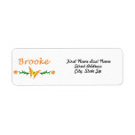 Brooke (Orange Butterfly) Return Address Label
