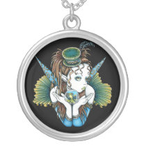 brooke, keoni, fish, pet, fairy, couture, top, hat, crystal, ball, faery, faerie, fae, fairies, faeries, fantasy, art, myka, jelina, mika, big, eyes, low, brow, Necklace with custom graphic design