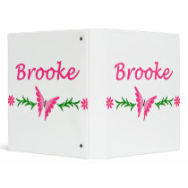 Brooke (Pink Butterfly) Vinyl Binders