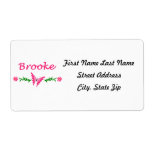 Brooke (Pink Butterfly) Custom Shipping Label