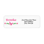 Brooke (Pink Butterfly) Custom Return Address Label