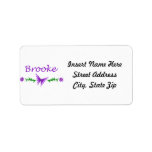 Brooke (Purple Butterfly) Personalized Address Labels