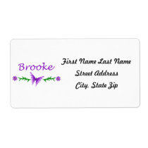 Brooke (Purple Butterfly) Personalized Shipping Labels