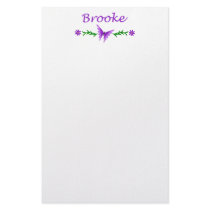 Brooke (Purple Butterfly) Personalized Stationery