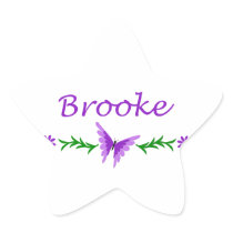Brooke (Purple Butterfly) Star Sticker