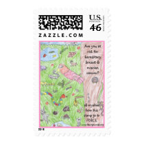 Brooke's world of animals postage stamp