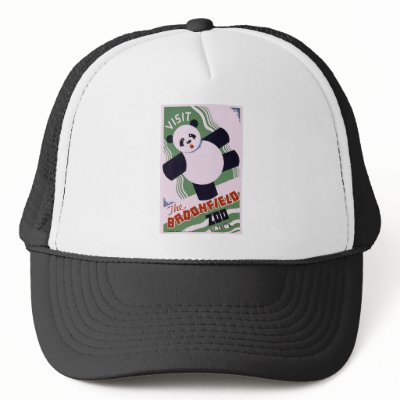Brookfield Zoo Panda Mesh Hats by vintage_poster