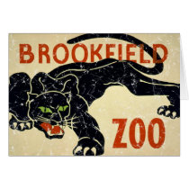Brookfield Zoo-Panther-distressed Greeting Card
