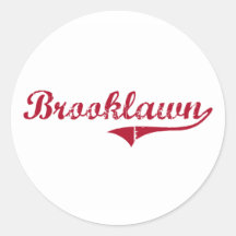 Brooklawn New Jersey Classic Design Round Stickers