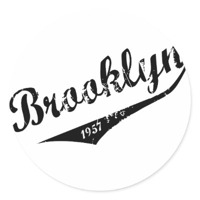 Brooklyn 1957 round stickers by UrbanRenewal