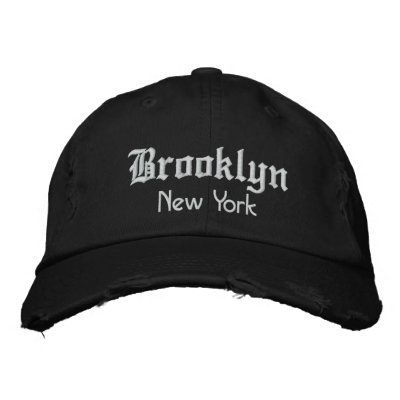 brooklyn bold embroidered baseball cap by wolffreeborn