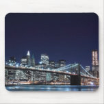Brooklyn Bridge and Manhattan Skyline At Night Mouse Pads