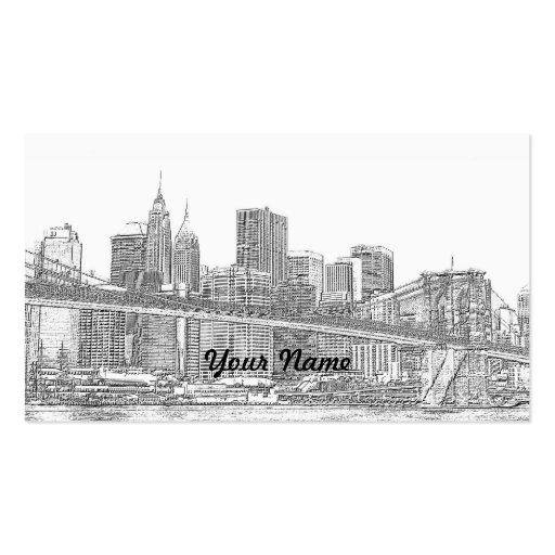 Brooklyn Bridge and Manhattan Skyline Business Cards (back side)