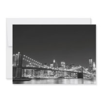 Brooklyn Bridge and Manhattan Skyline Personalized Invitations