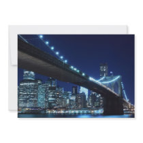 Brooklyn Bridge and Manhattan Skyline Personalized Invitations