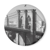 Brooklyn Bridge and Manhattan Skyline Refrigerator Magnets