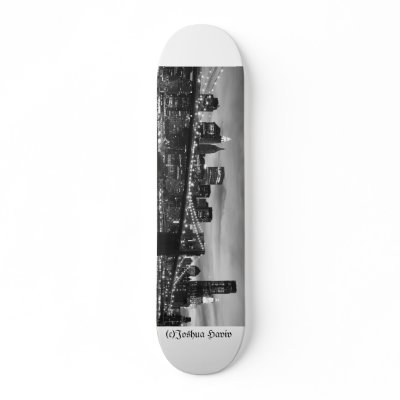 Brooklyn Bridge and Manhattan Skyline, NYC Skate Board Decks by jhaviv