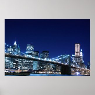 Brooklyn Bridge and Manhattan Skyline Posters