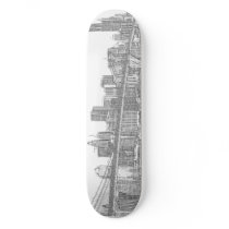 Brooklyn Bridge and Manhattan Skyline Custom Skateboard