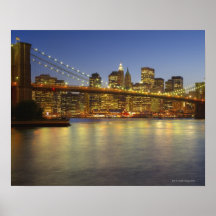 Brooklyn Bridge and New York City buildings Poster