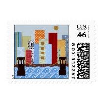 Brooklyn Bridge at Dusk Stamp