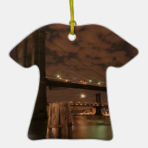 Brooklyn Bridge at Night Christmas Tree Ornament