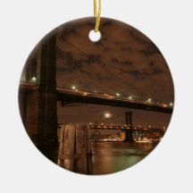 Brooklyn Bridge at Night Ornaments
