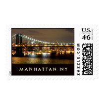 Brooklyn Bridge at Night postage by perfectpostage Brooklyn Bridge at Night postage