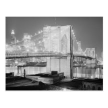 Brooklyn Bridge Black & White Post Card