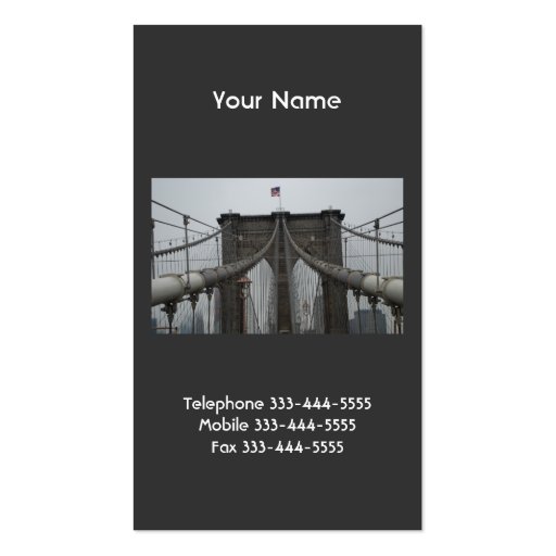 Brooklyn Bridge Business Cards (front side)