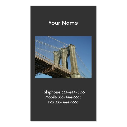 Brooklyn Bridge Business Cards (front side)