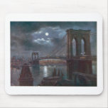 Brooklyn Bridge by Moonlight Mousepads