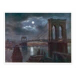 Brooklyn Bridge by Moonlight Post Card