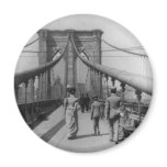 Brooklyn Bridge Crossing Fridge Magnet