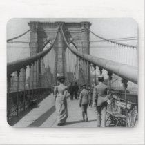 Brooklyn Bridge Crossing Mouse Pads
