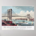 Brooklyn Bridge Currier and Ives Vintage Print on 