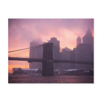 Brooklyn Bridge During Snowstorm Postcard