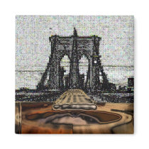 Brooklyn Bridge & Guitar magnets by amandavontobel Brooklyn Bridge & Guitar magnets