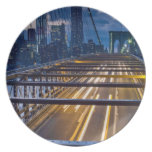 Brooklyn Bridge Lights at Night Party Plate