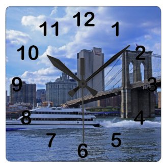 Brooklyn Bridge, Municipal Building & Boat Square Wallclocks