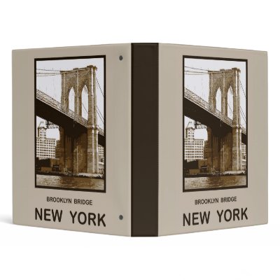 Brooklyn Bridge New York 3 Ring Binders by vintage_cafe
