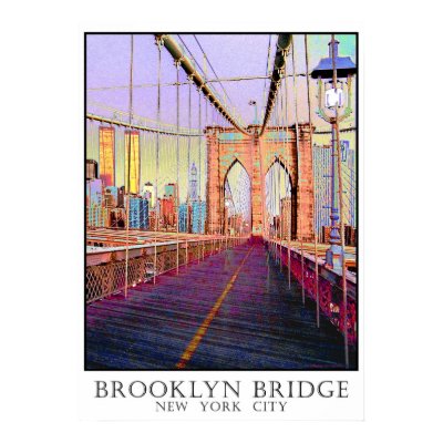 Brooklyn Bridge, New York City Print by stephjmort